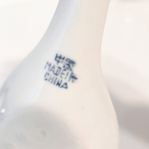 Vintage Zhongguo Chinese Blue and White Decorative Porcelain Soup Spoon - Picture 4 of 6